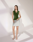 Button V Neck Tank Sweater Vest