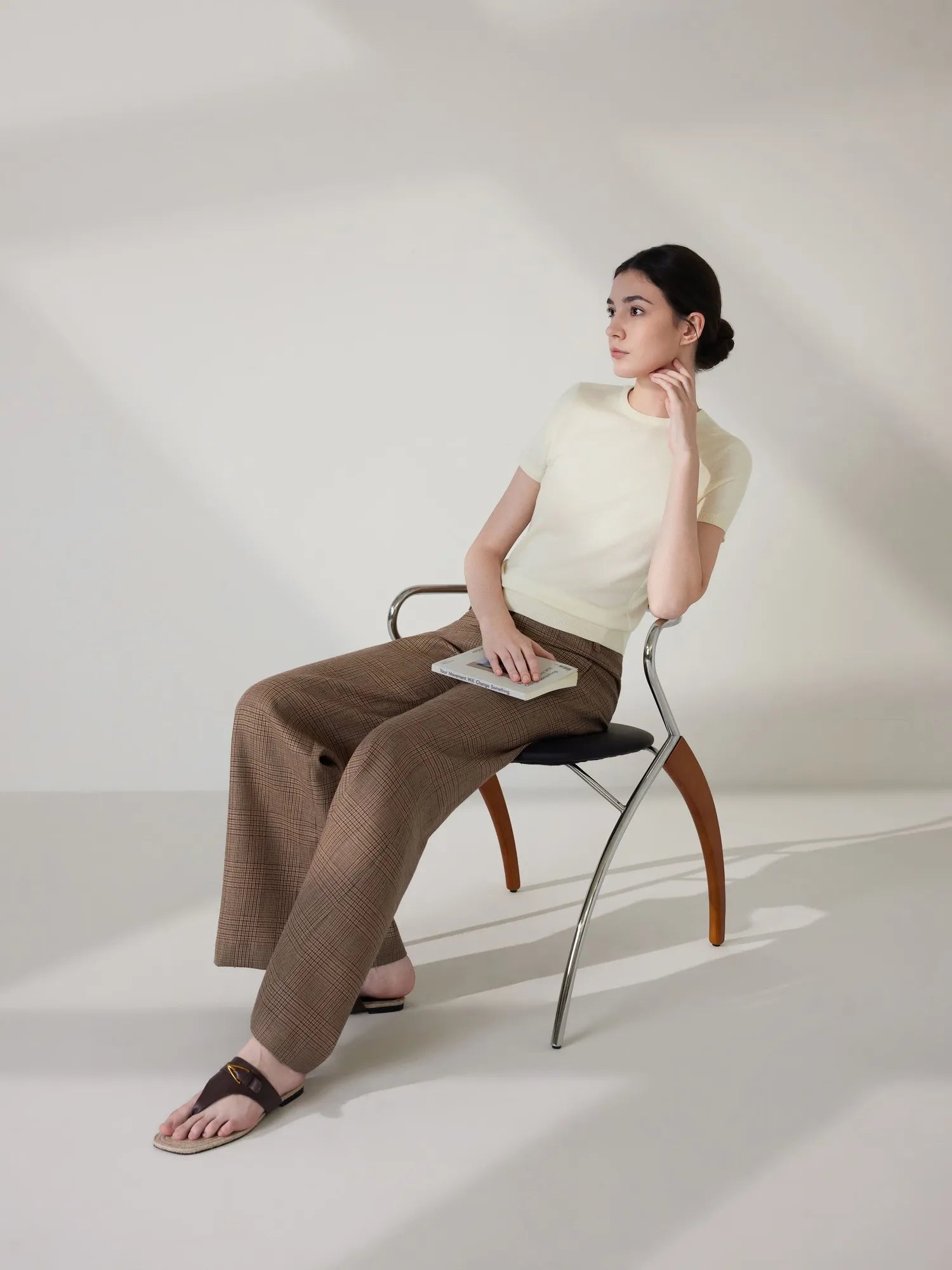 Cashmere Silk Blend Crew Neck Spring Sweater - Short Sleeve-SUUKSESS-SUUKSESS