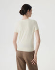 Cashmere Silk Blend Crew Neck Spring Sweater - Short Sleeve-SUUKSESS-SUUKSESS