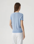 Cashmere Silk Blend Crew Neck Spring Sweater - Short Sleeve-SUUKSESS-SUUKSESS