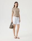 Cashmere Silk Blend Crew Neck Spring Sweater - Short Sleeve-SUUKSESS-SUUKSESS