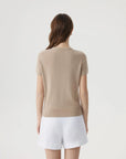 Cashmere Silk Blend Crew Neck Spring Sweater - Short Sleeve-SUUKSESS-SUUKSESS
