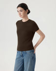 Cashmere Silk Blend Crew Neck Spring Sweater - Short Sleeve-SUUKSESS-SUUKSESS