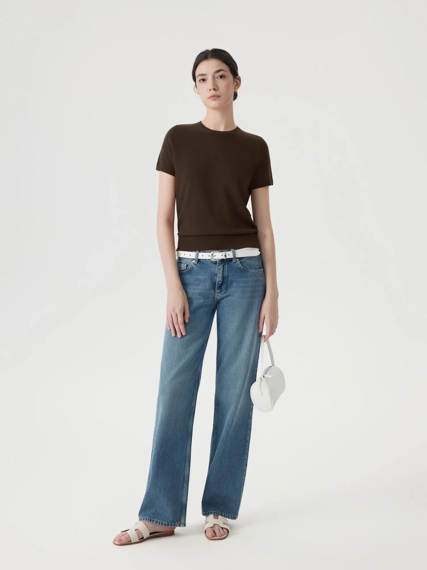 Cashmere Silk Blend Crew Neck Spring Sweater - Short Sleeve-SUUKSESS-SUUKSESS