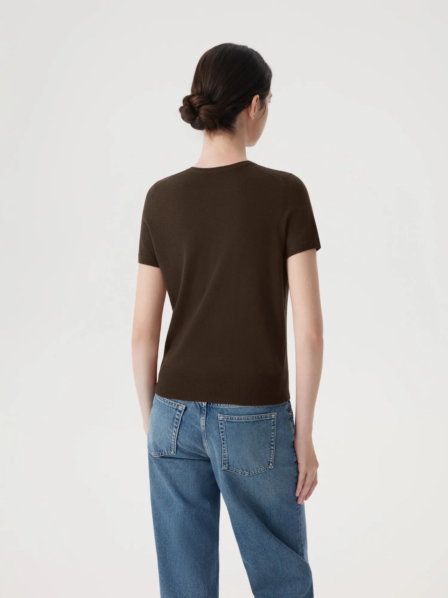 Cashmere Silk Blend Crew Neck Spring Sweater - Short Sleeve-SUUKSESS-SUUKSESS