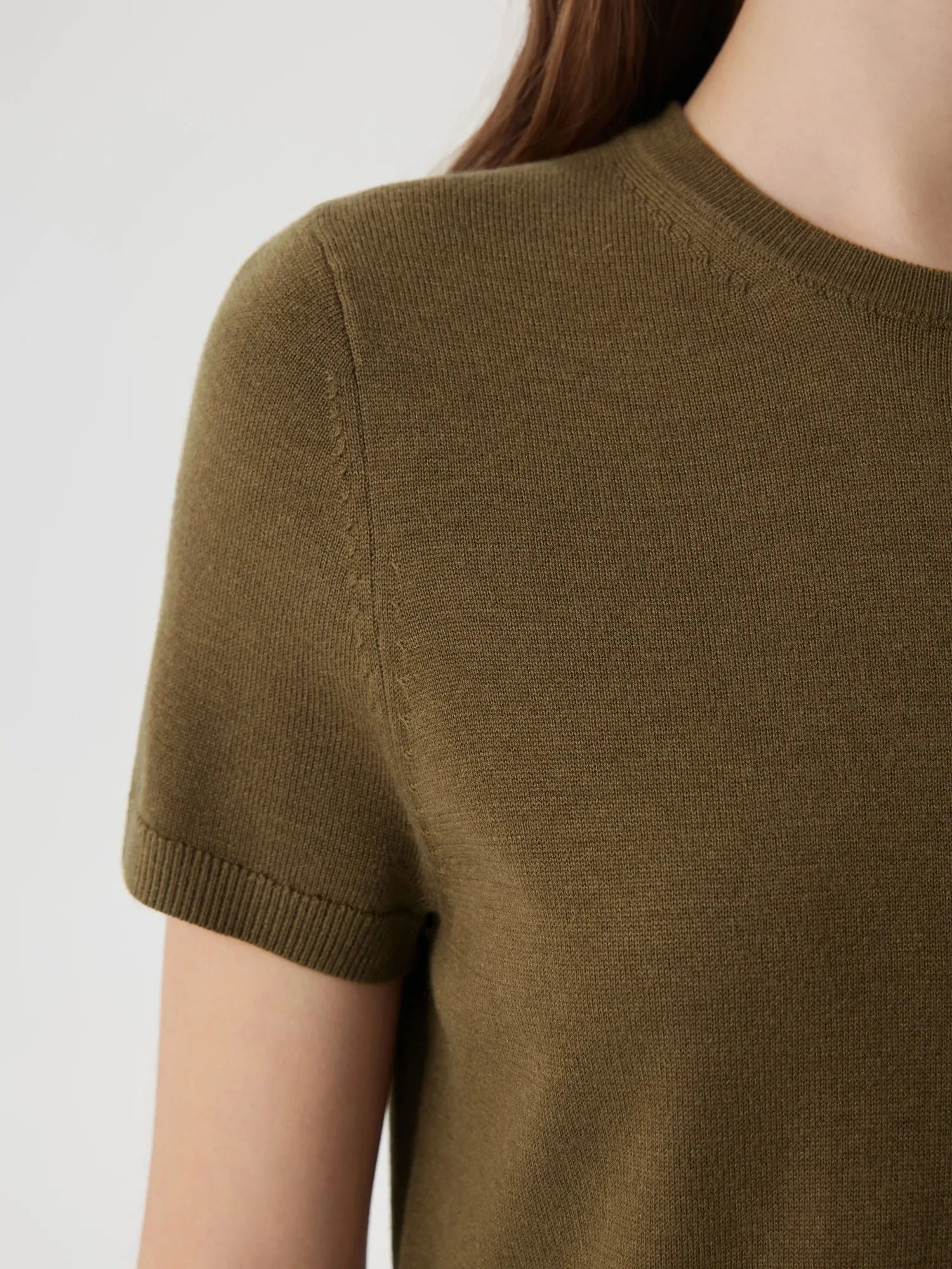 Cashmere Silk Blend Crew Neck Spring Sweater - Short Sleeve-SUUKSESS-SUUKSESS