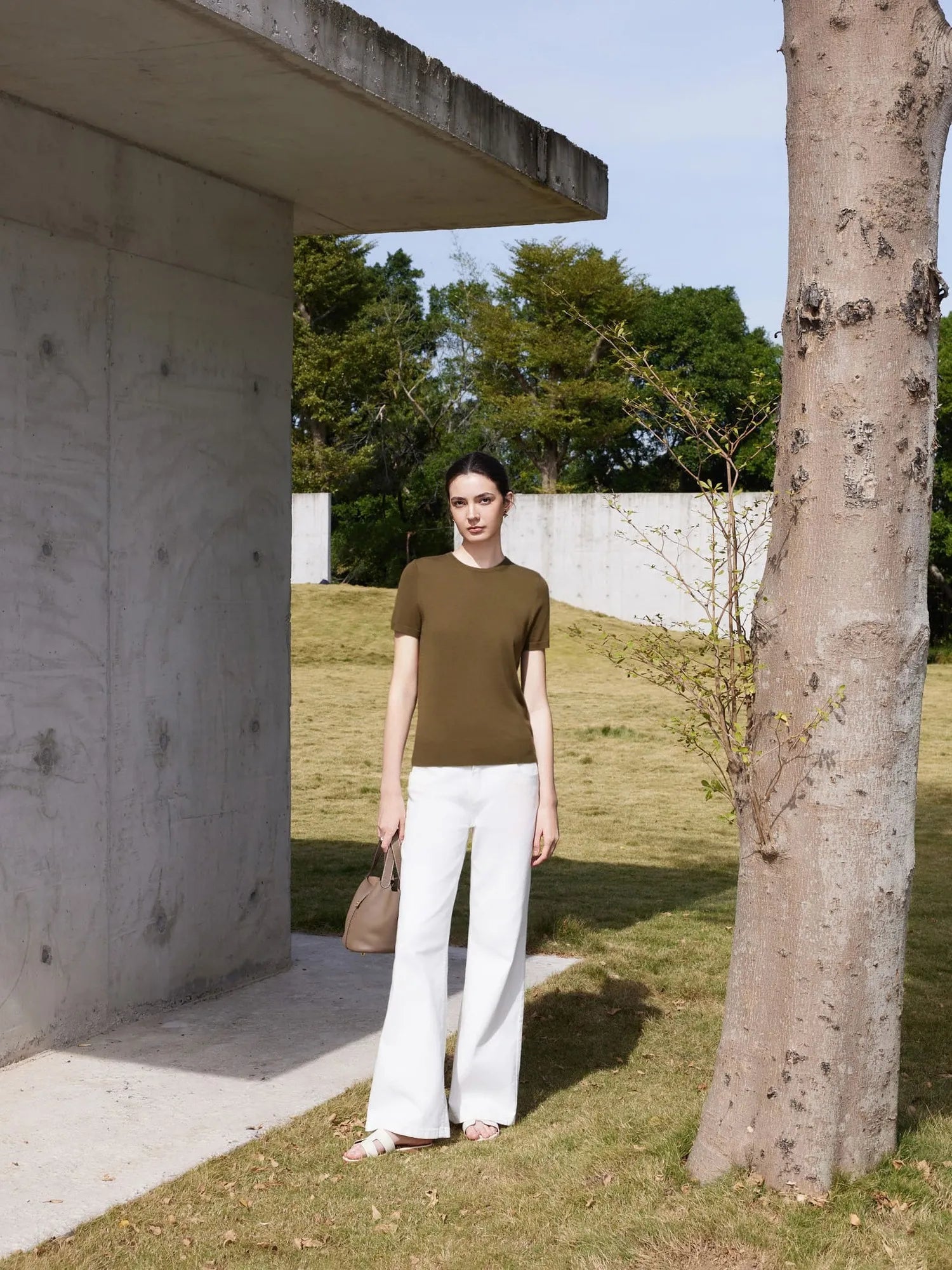 Cashmere Silk Blend Crew Neck Spring Sweater - Short Sleeve-SUUKSESS-SUUKSESS