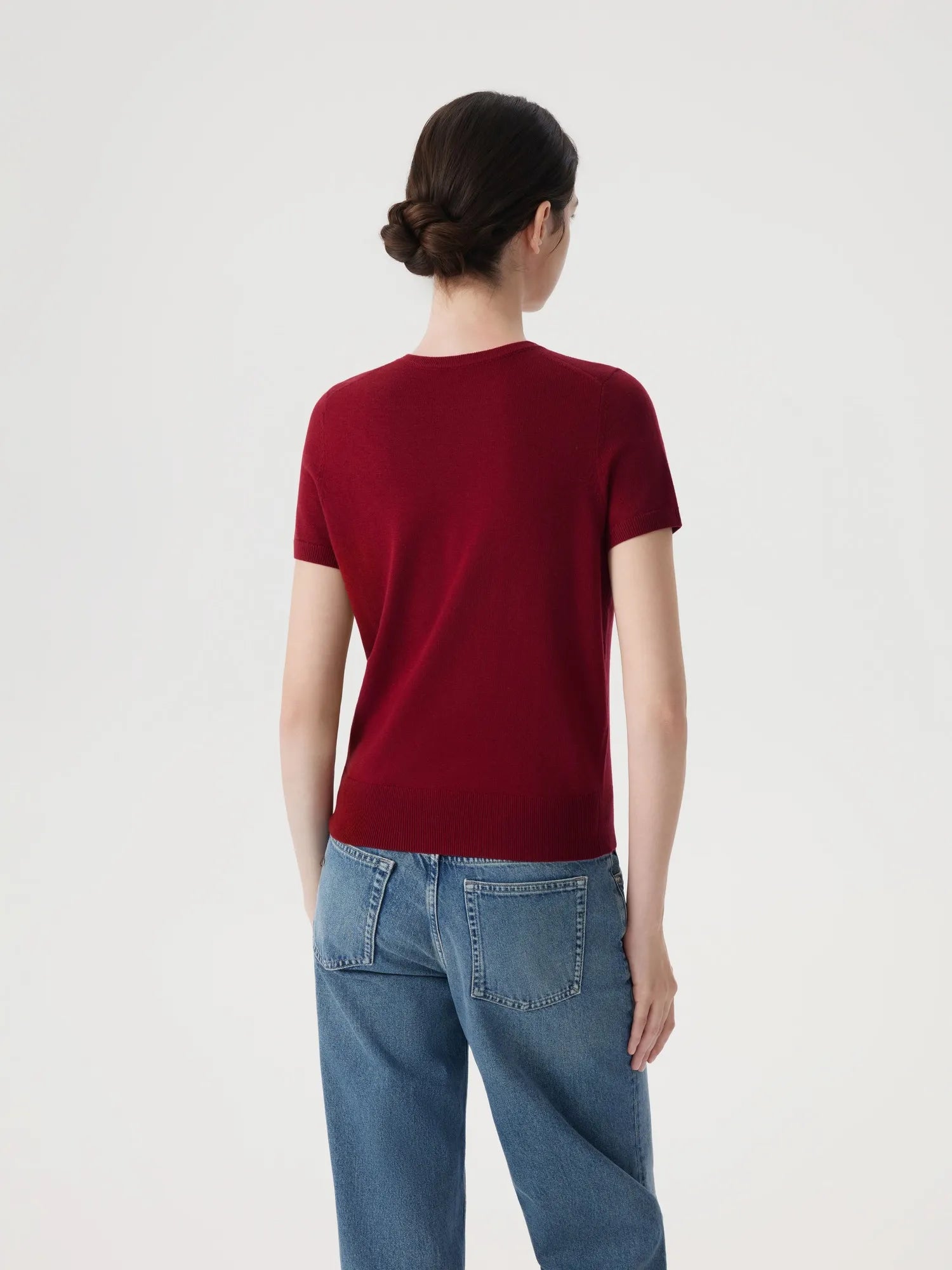 Cashmere Silk Blend Crew Neck Spring Sweater - Short Sleeve-SUUKSESS-SUUKSESS