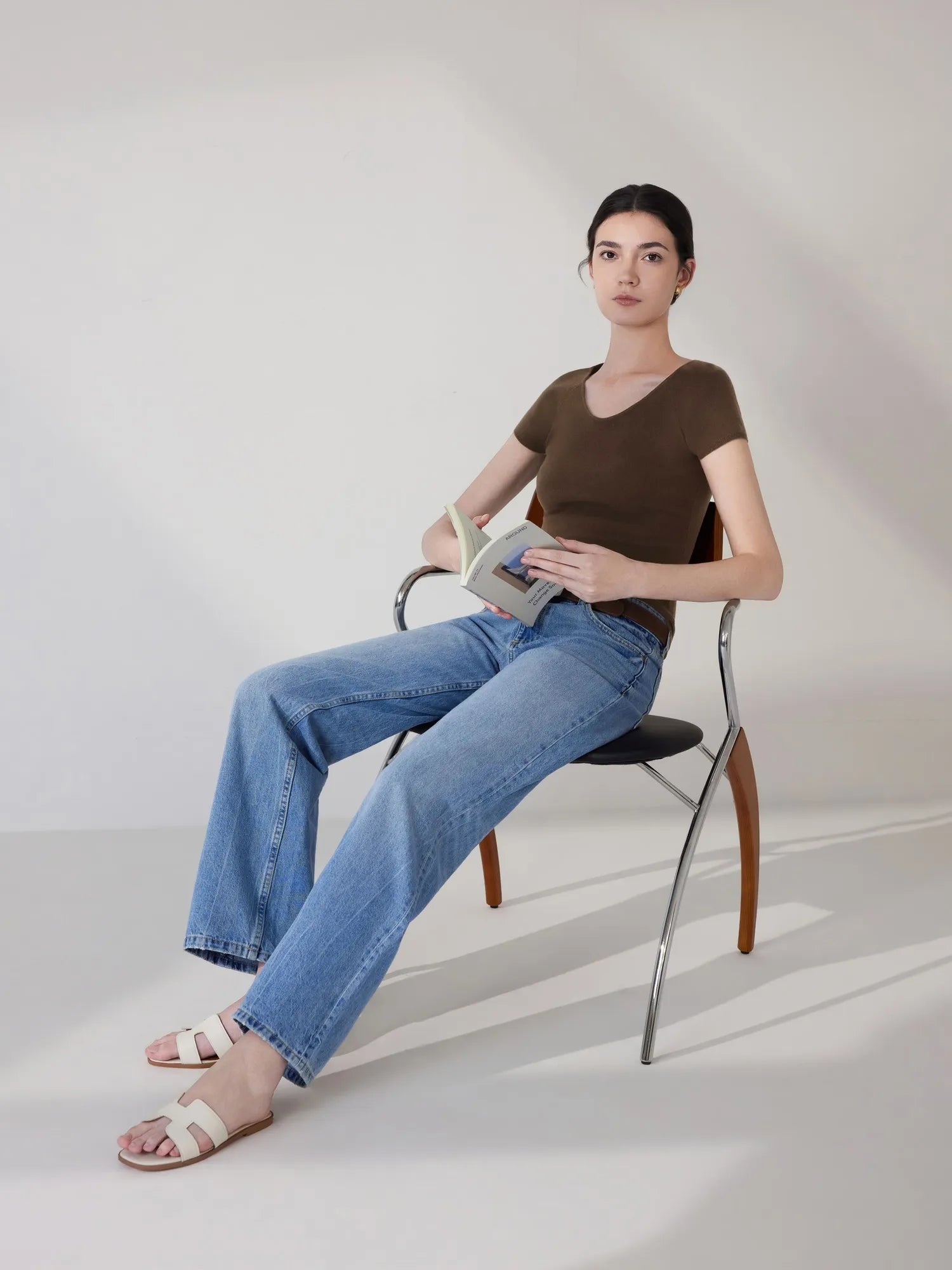 Cashmere Silk Blend V Shirts Sweater - Short Sleeve-SUUKSESS-SUUKSESS