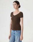 Cashmere Silk Blend V Shirts Sweater - Short Sleeve-SUUKSESS-SUUKSESS