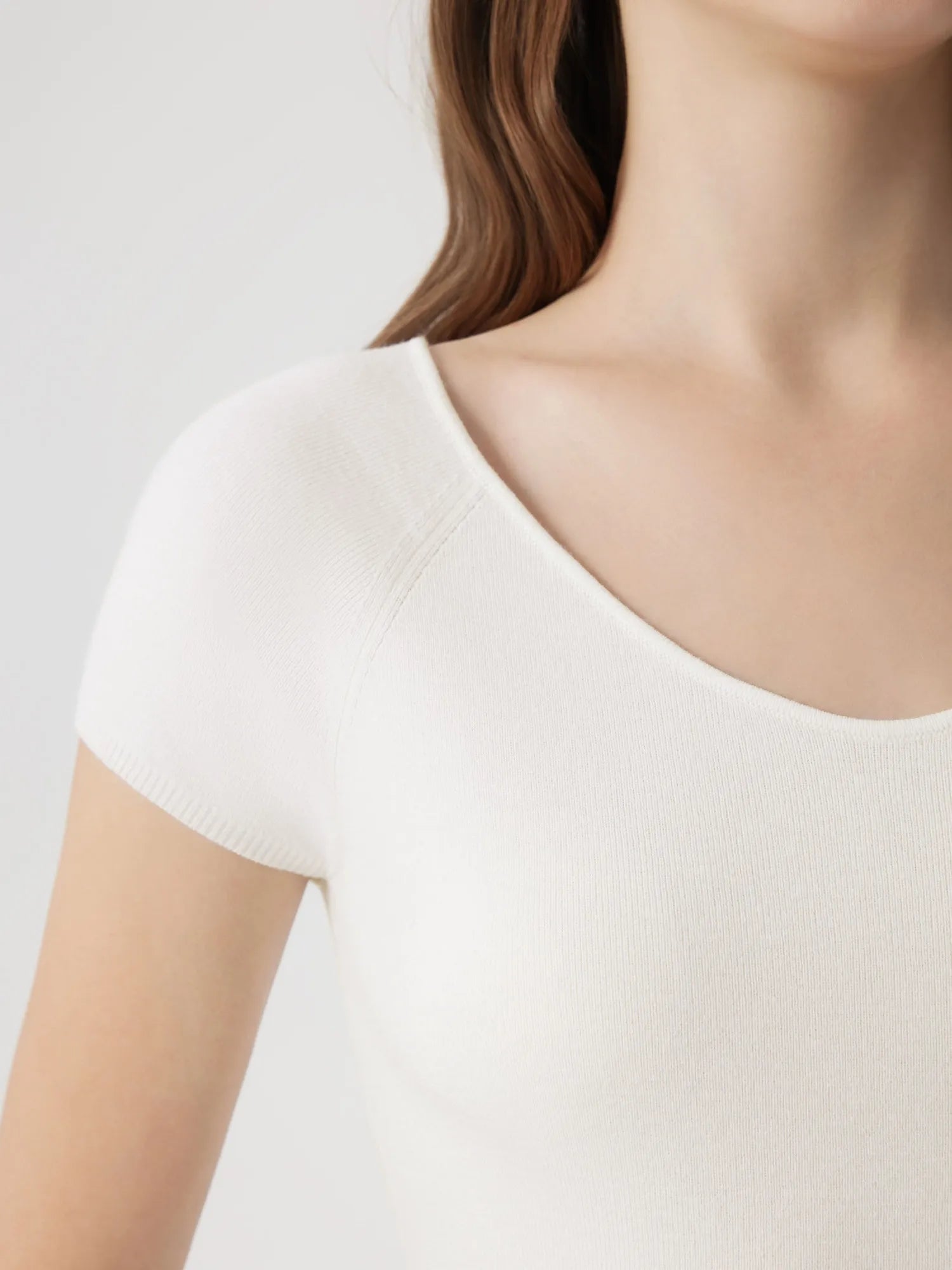 Cashmere Silk Blend V Shirts Sweater - Short Sleeve-SUUKSESS-SUUKSESS