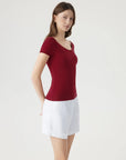 Cashmere Silk Blend V Shirts Sweater - Short Sleeve-SUUKSESS-SUUKSESS