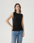 Cashmere Silk Blend Vest Sleeveless Sweater - Short Sleeve-SUUKSESS-Black-XS-SUUKSESS