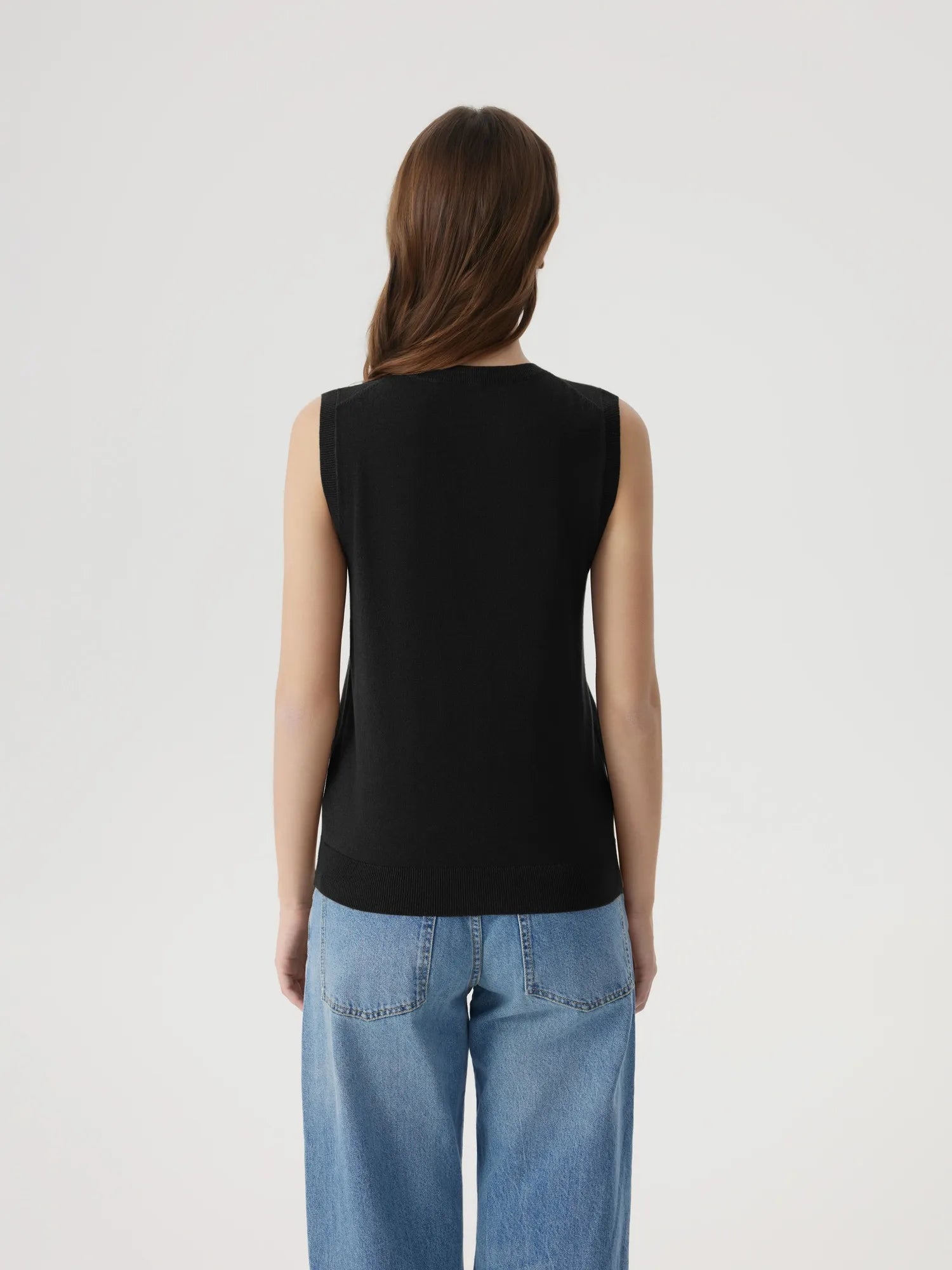 Cashmere Silk Blend Vest Sleeveless Sweater - Short Sleeve-SUUKSESS-SUUKSESS