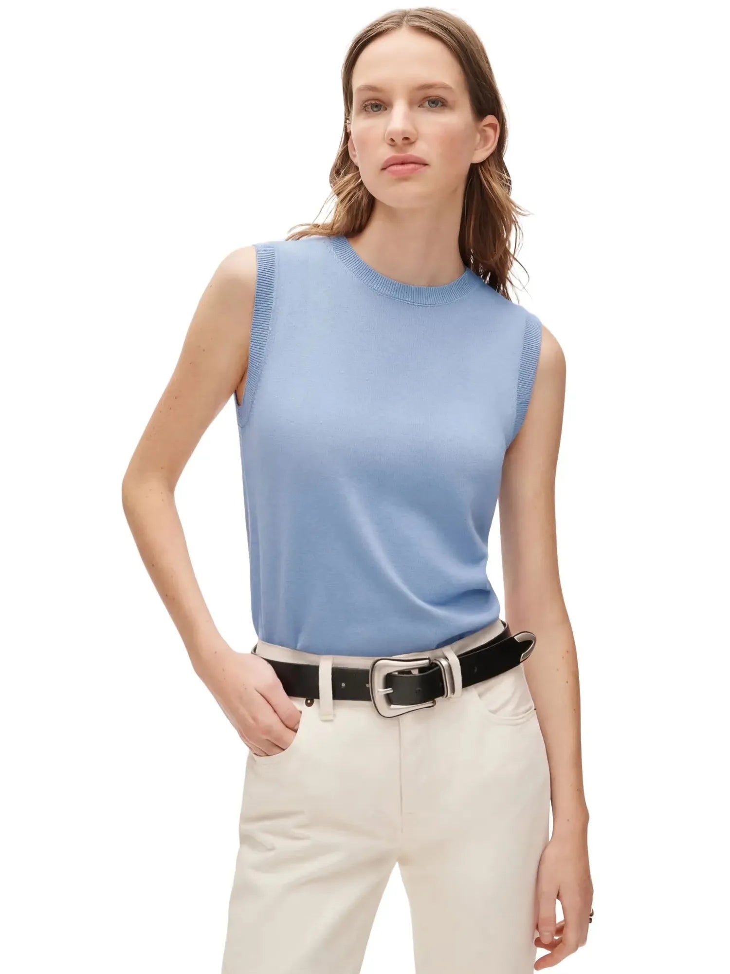 Cashmere Silk Blend Vest Sleeveless Sweater - Short Sleeve-SUUKSESS-SUUKSESS