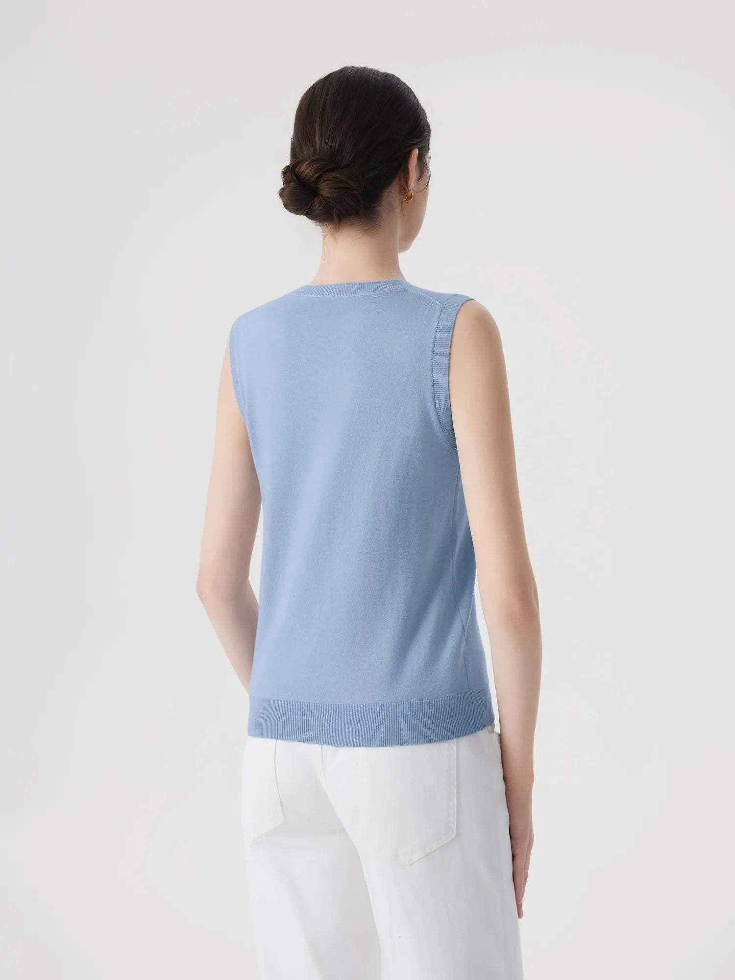 Cashmere Silk Blend Vest Sleeveless Sweater - Short Sleeve-SUUKSESS-SUUKSESS