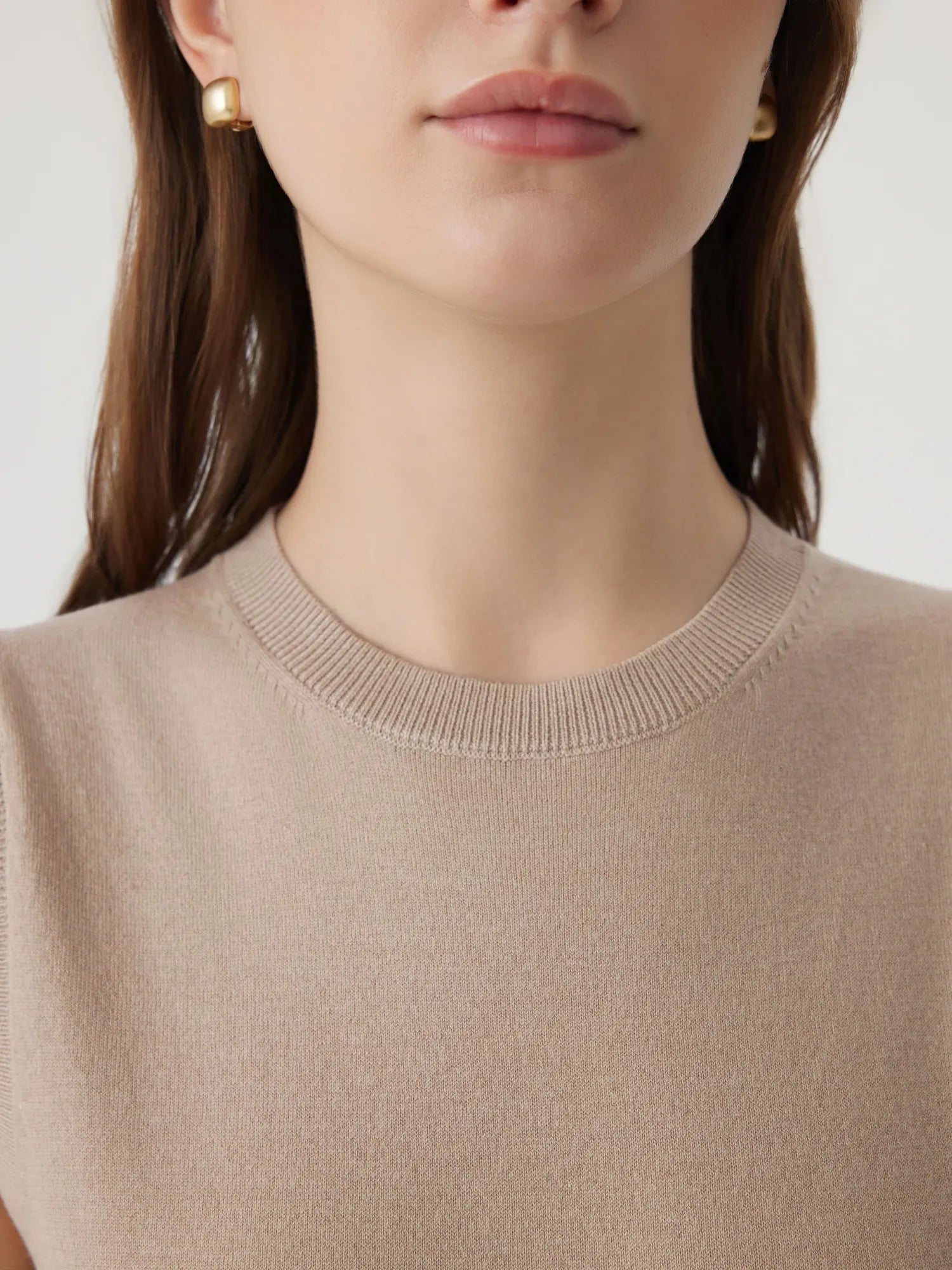 Cashmere Silk Blend Vest Sleeveless Sweater - Short Sleeve-SUUKSESS-SUUKSESS