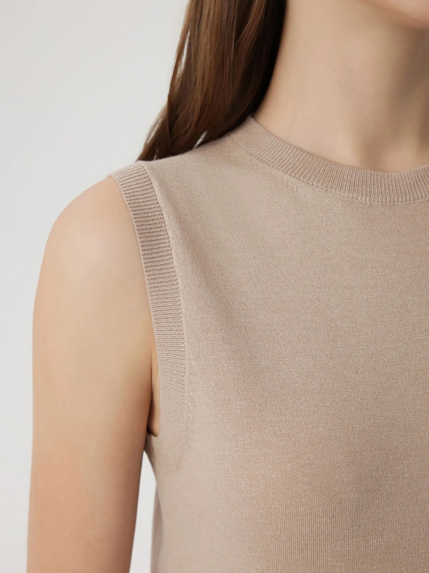 Cashmere Silk Blend Vest Sleeveless Sweater - Short Sleeve-SUUKSESS-SUUKSESS