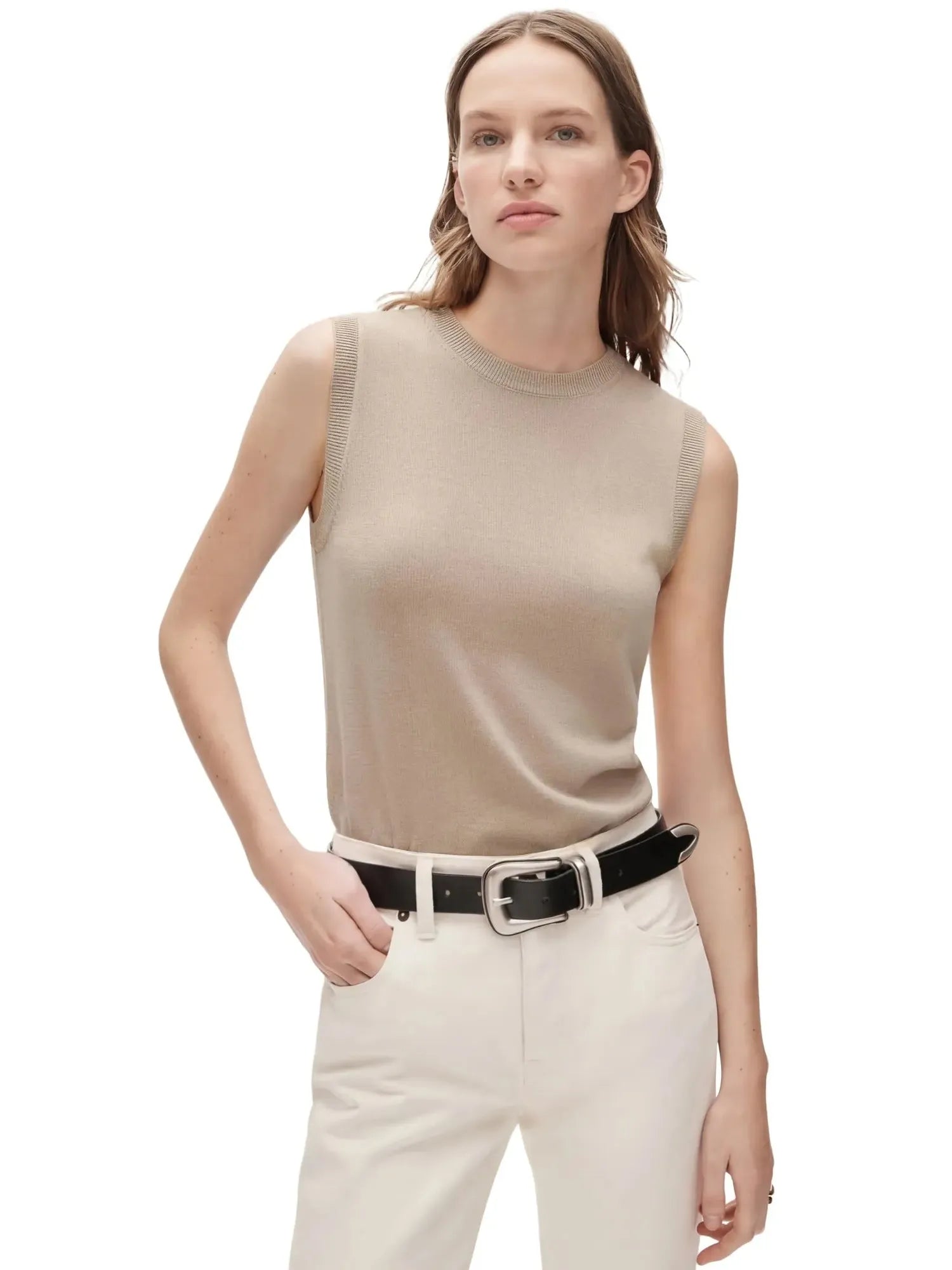 Cashmere Silk Blend Vest Sleeveless Sweater - Short Sleeve-SUUKSESS-SUUKSESS