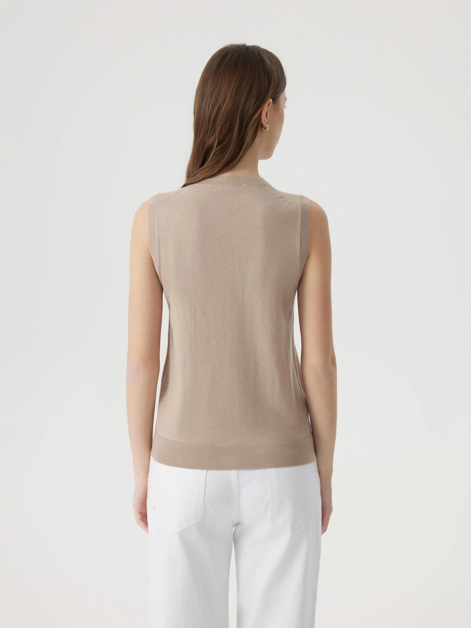 Cashmere Silk Blend Vest Sleeveless Sweater - Short Sleeve-SUUKSESS-SUUKSESS