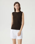 Cashmere Silk Blend Vest Sleeveless Sweater - Short Sleeve-SUUKSESS-SUUKSESS