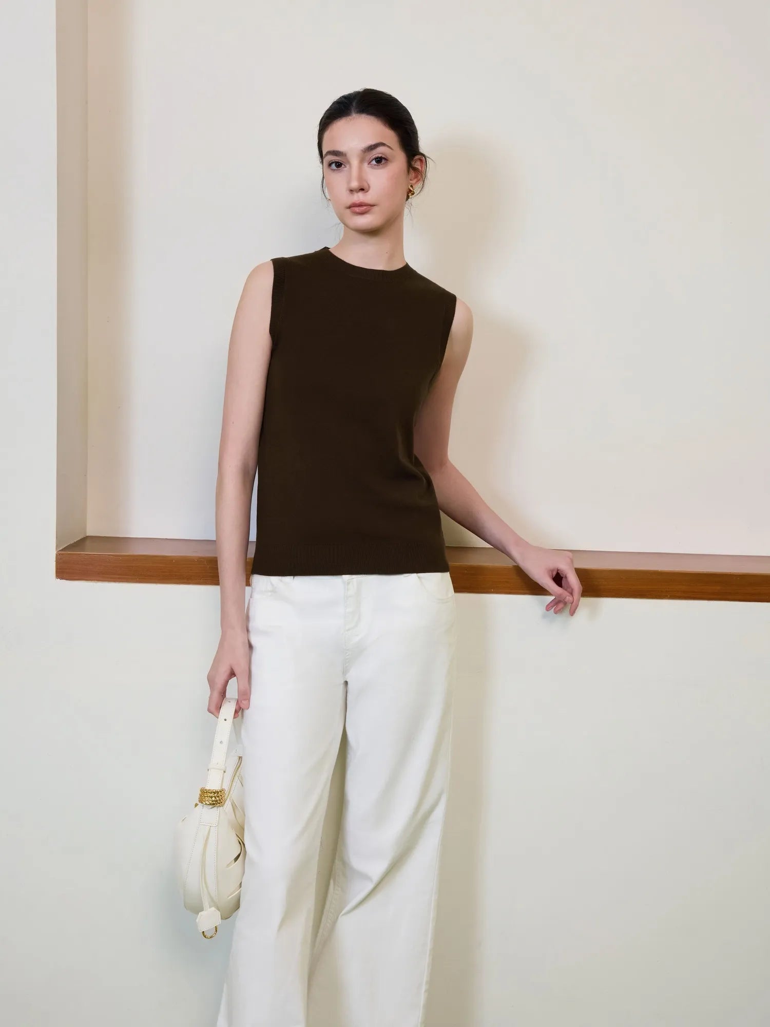 Cashmere Silk Blend Vest Sleeveless Sweater - Short Sleeve-SUUKSESS-SUUKSESS