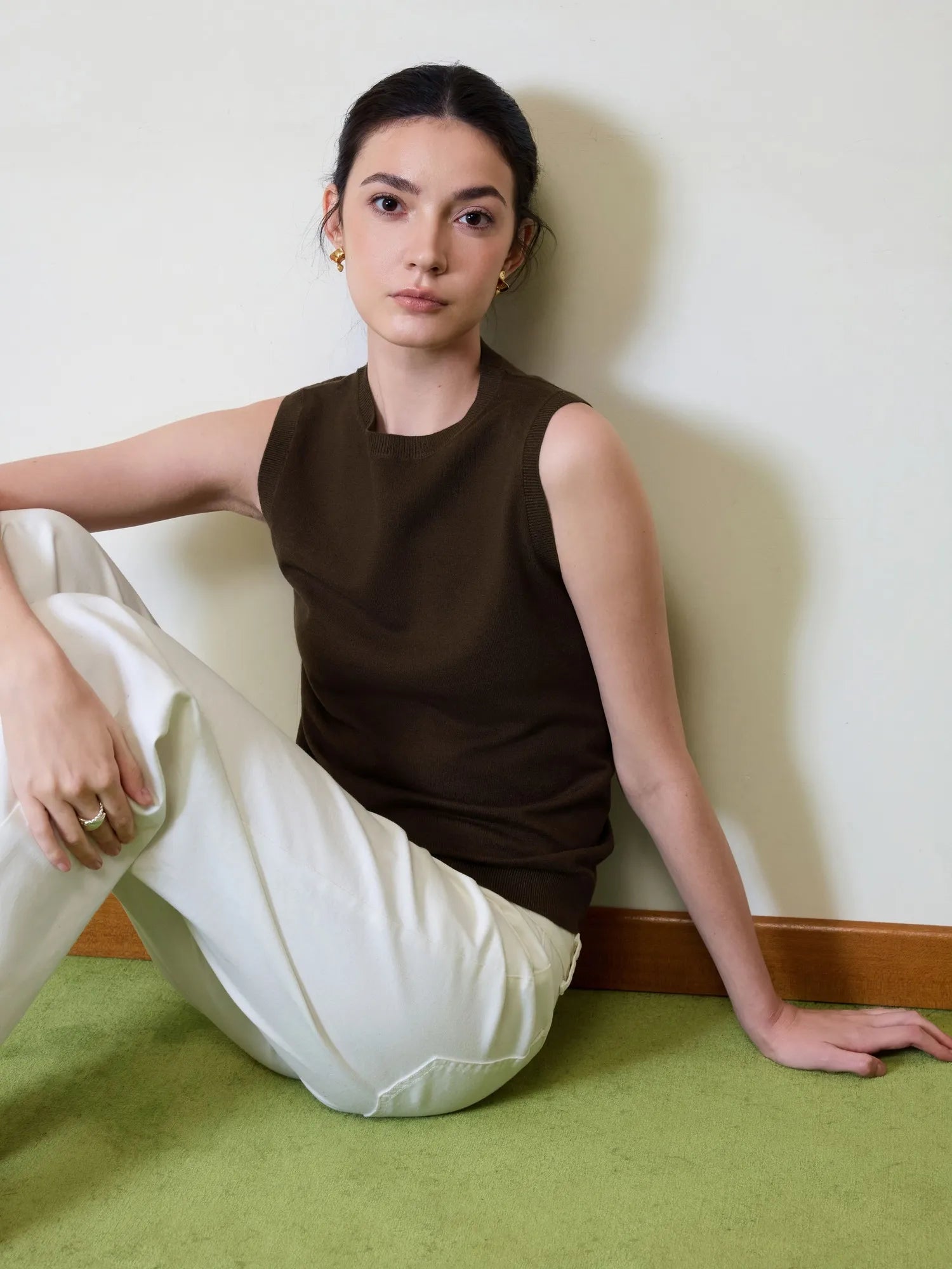 Cashmere Silk Blend Vest Sleeveless Sweater - Short Sleeve-SUUKSESS-SUUKSESS