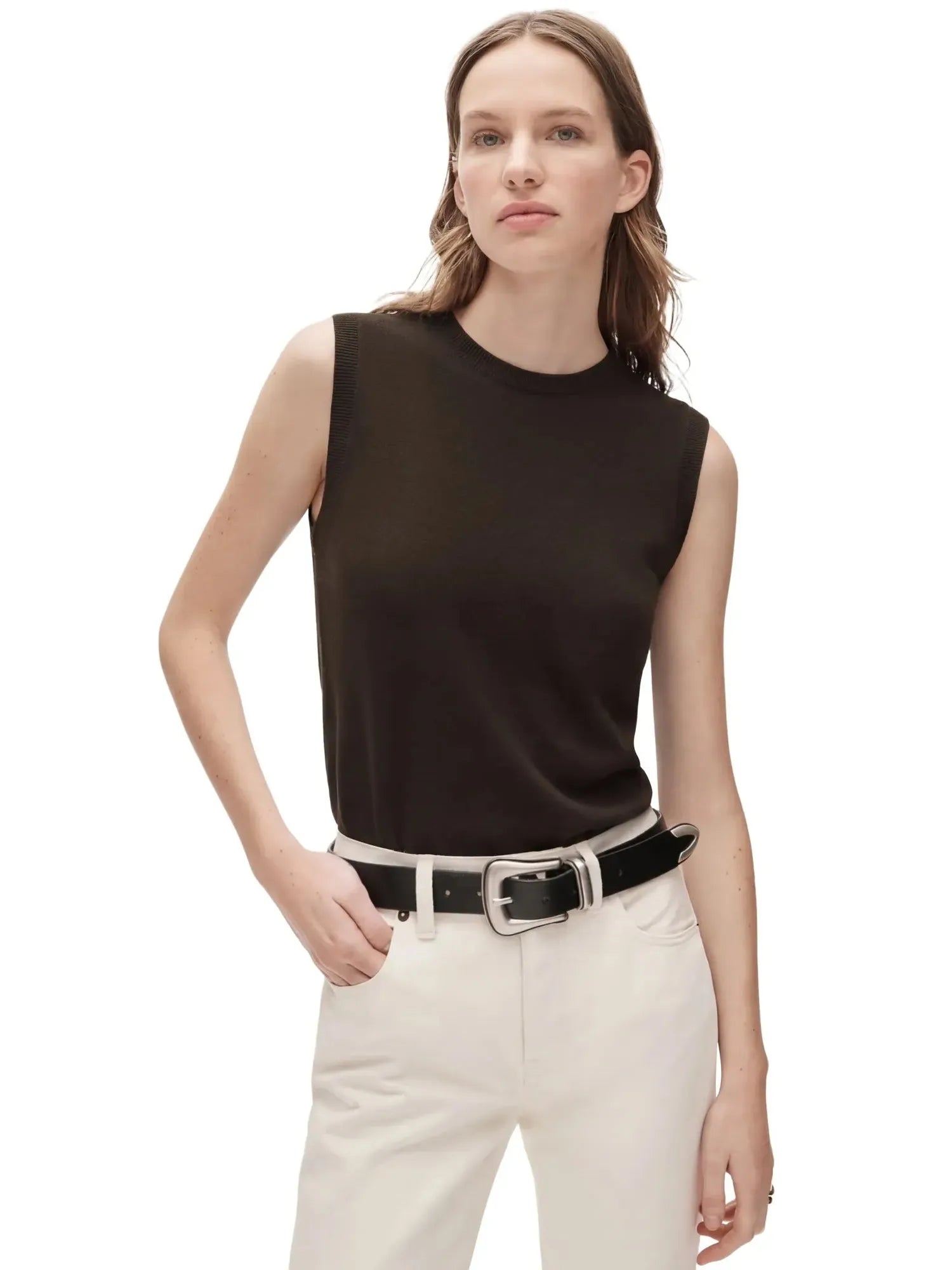 Cashmere Silk Blend Vest Sleeveless Sweater - Short Sleeve-SUUKSESS-SUUKSESS