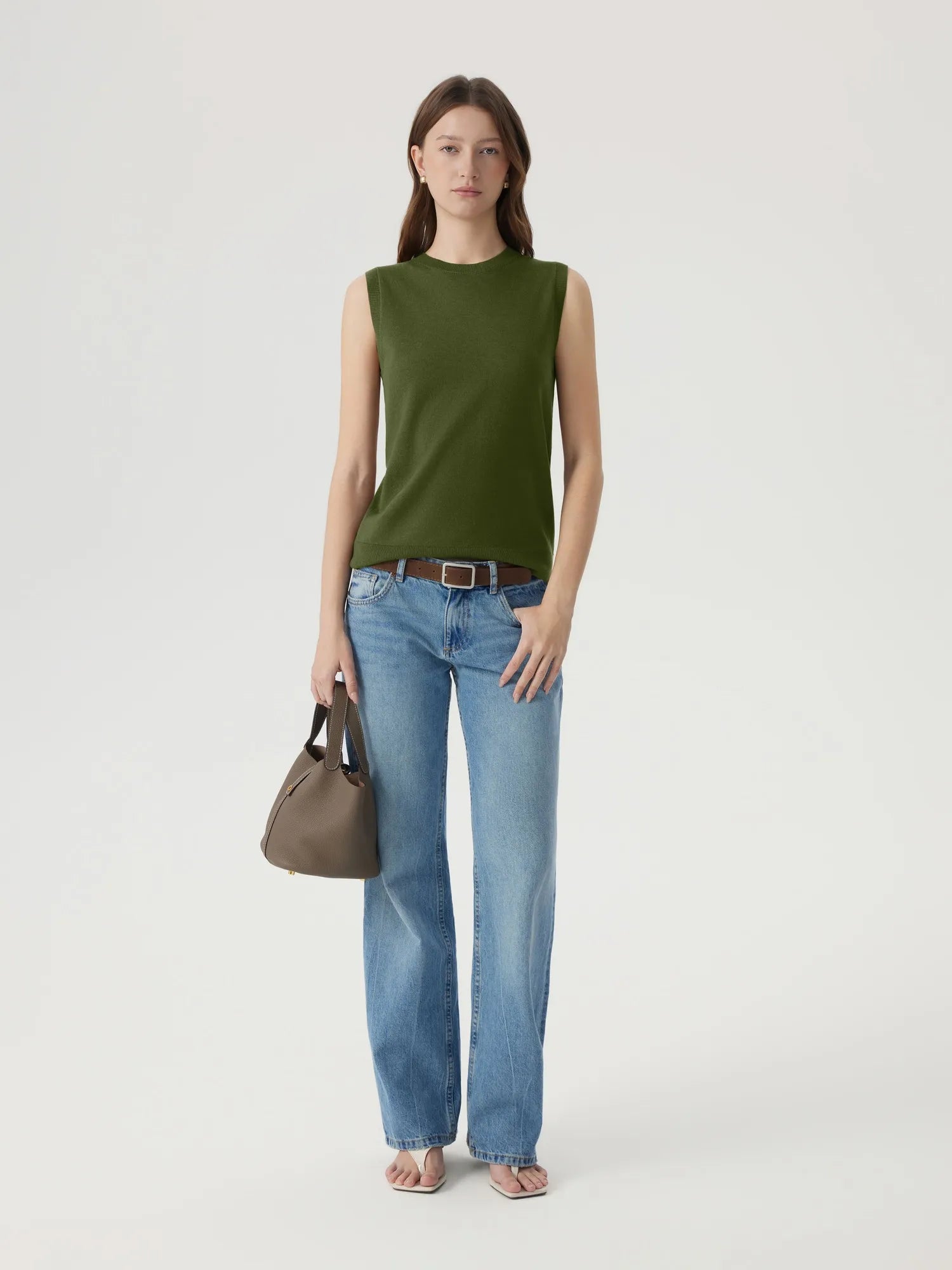 Cashmere Silk Blend Vest Sleeveless Sweater - Short Sleeve-SUUKSESS-SUUKSESS