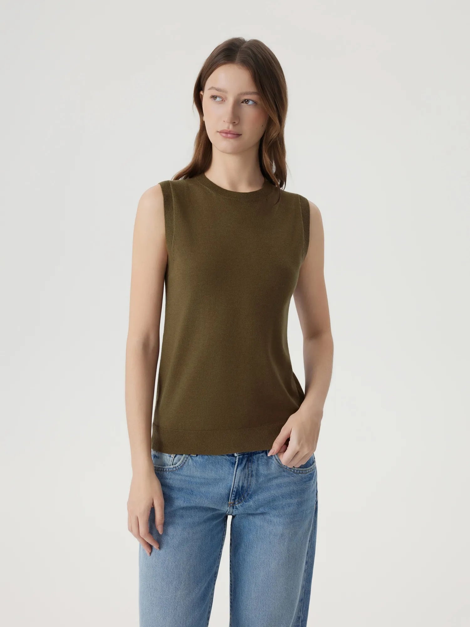 Cashmere Silk Blend Vest Sleeveless Sweater - Short Sleeve-SUUKSESS-SUUKSESS