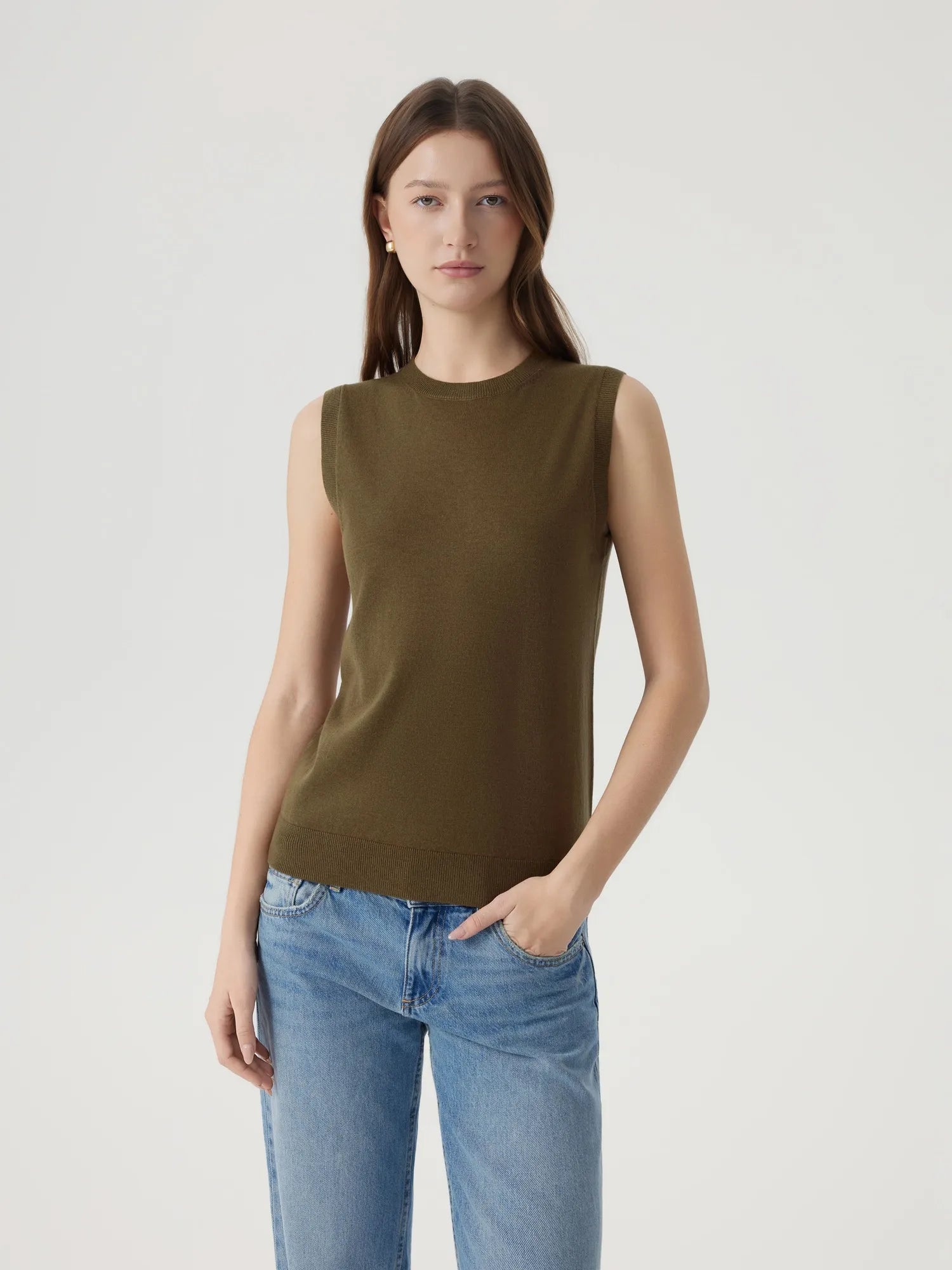 Cashmere Silk Blend Vest Sleeveless Sweater - Short Sleeve-SUUKSESS-SUUKSESS