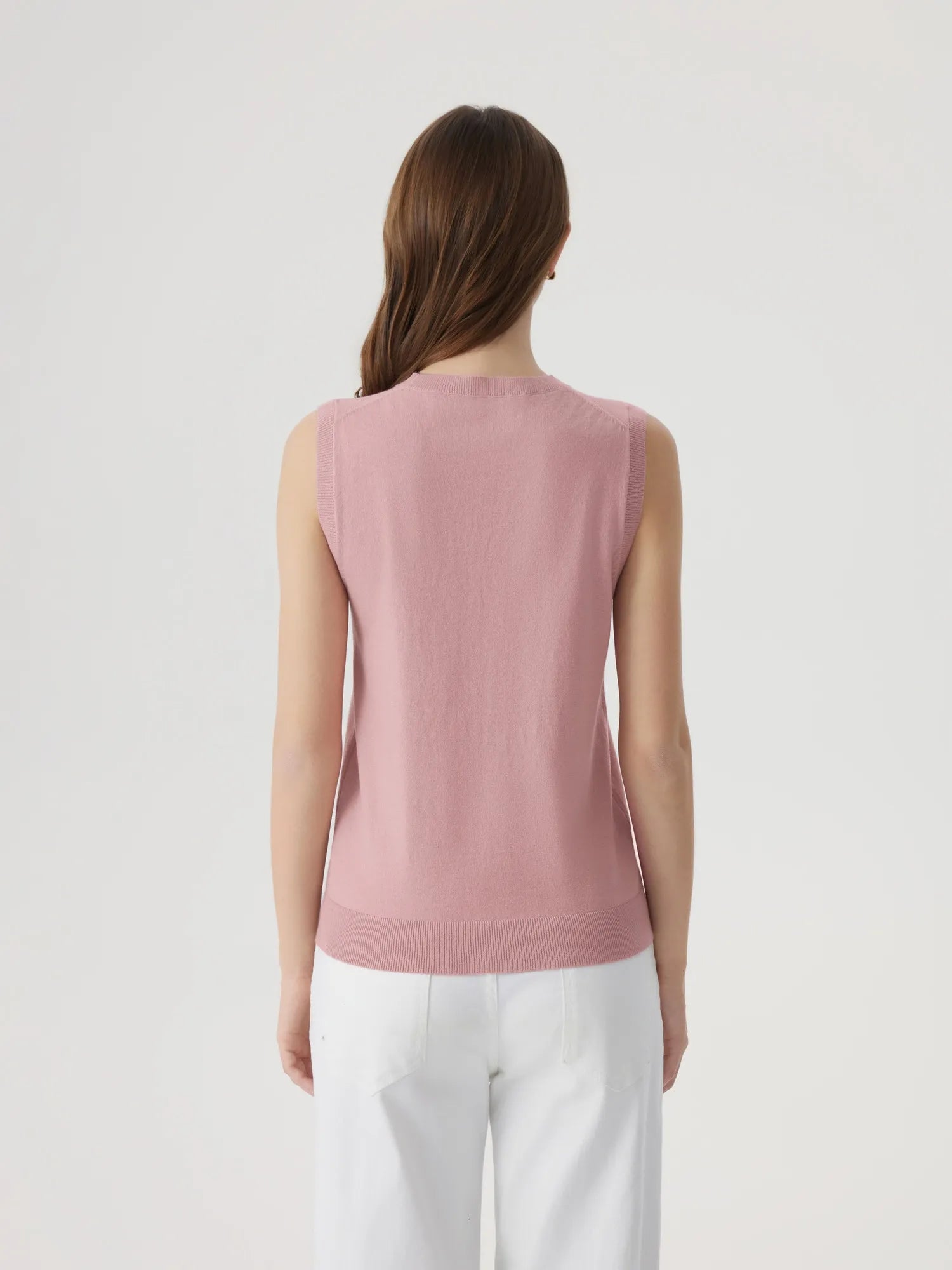 Cashmere Silk Blend Vest Sleeveless Sweater - Short Sleeve-SUUKSESS-SUUKSESS
