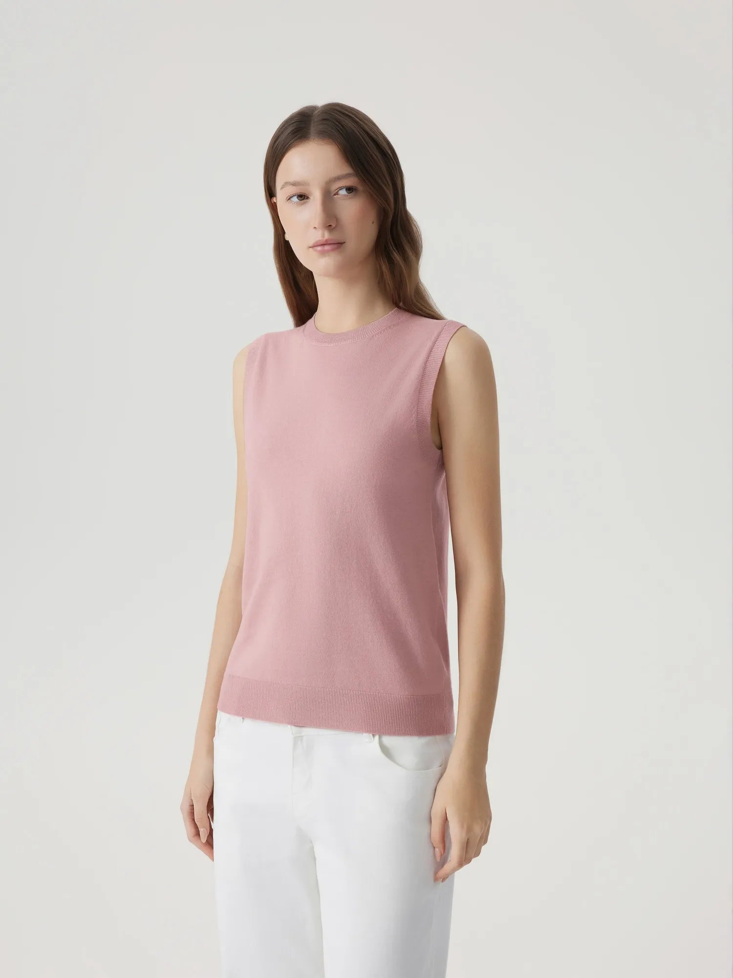 Cashmere Silk Blend Vest Sleeveless Sweater - Short Sleeve-SUUKSESS-SUUKSESS