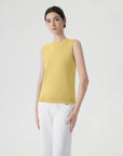 Cashmere Silk Blend Vest Sleeveless Sweater - Short Sleeve