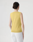 Cashmere Silk Blend Vest Sleeveless Sweater - Short Sleeve