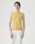 Cashmere Silk Blend Vest Sleeveless Sweater - Short Sleeve