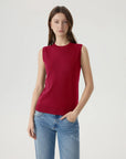 Cashmere Silk Blend Vest Sleeveless Sweater - Short Sleeve