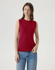 Cashmere Silk Blend Vest Sleeveless Sweater - Short Sleeve