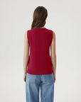 Cashmere Silk Blend Vest Sleeveless Sweater - Short Sleeve