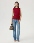 Cashmere Silk Blend Vest Sleeveless Sweater - Short Sleeve