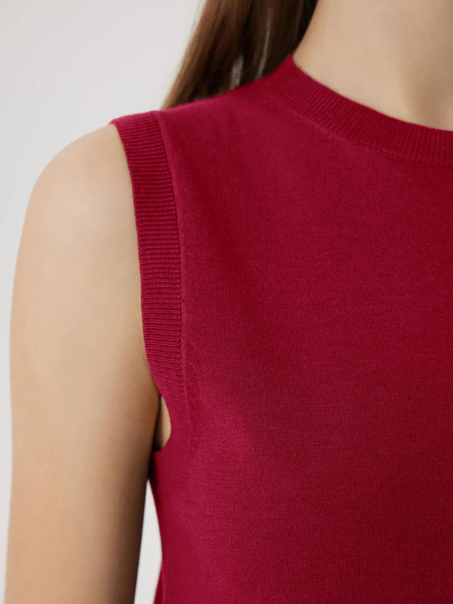 Cashmere Silk Blend Vest Sleeveless Sweater - Short Sleeve