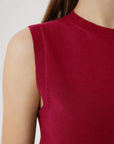 Cashmere Silk Blend Vest Sleeveless Sweater - Short Sleeve