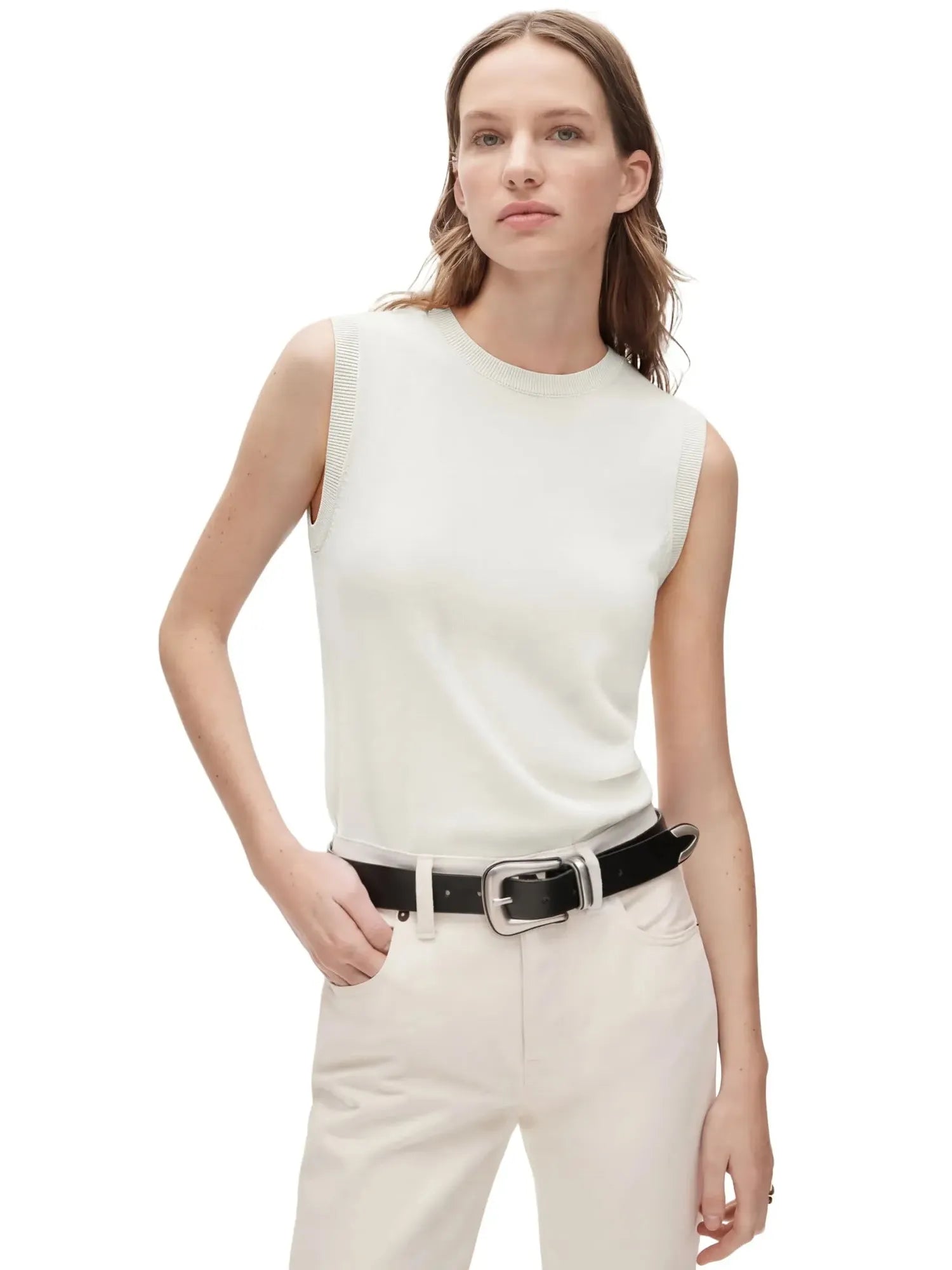 Cashmere Silk Blend Vest Sleeveless Sweater - Short Sleeve-SUUKSESS-SUUKSESS