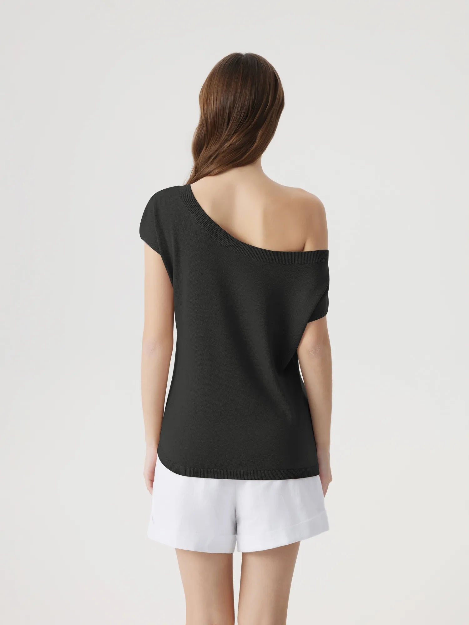 Blend Off The Shoulder Tops Silk Cashmere-SUUKSESS-SUUKSESS
