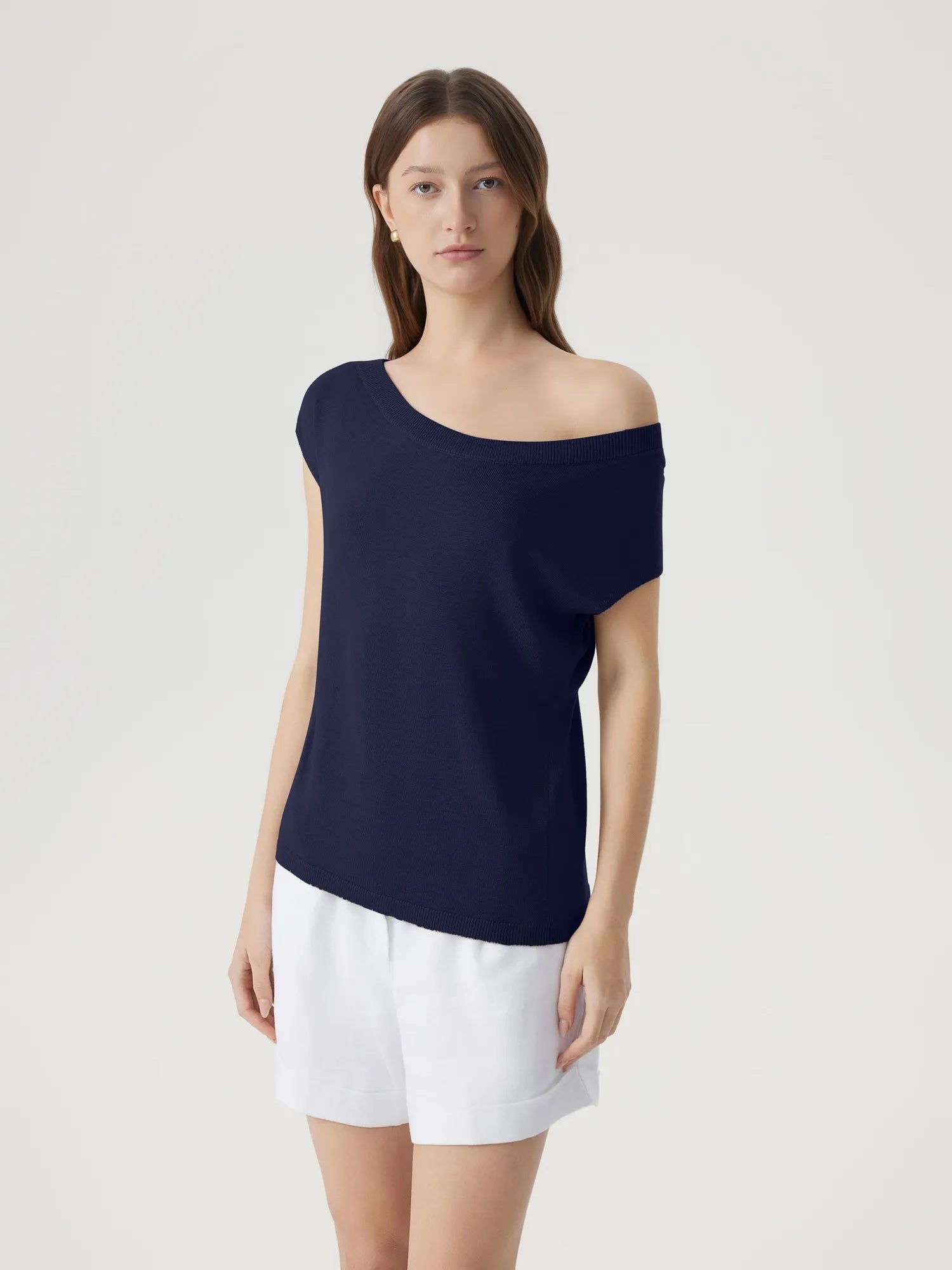 Blend Off The Shoulder Tops Silk Cashmere-SUUKSESS-SUUKSESS