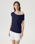 Blend Off The Shoulder Tops Silk Cashmere-SUUKSESS-SUUKSESS