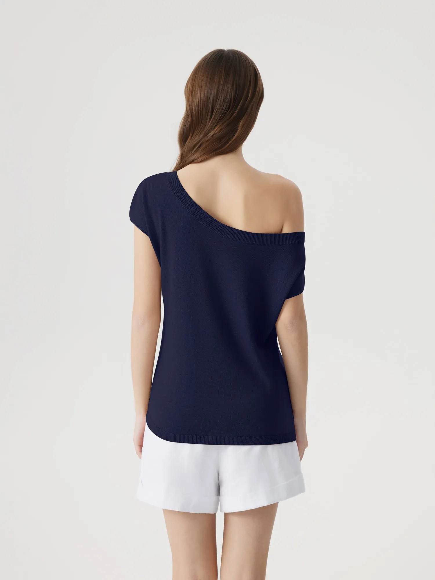 Blend Off The Shoulder Tops Silk Cashmere-SUUKSESS-SUUKSESS