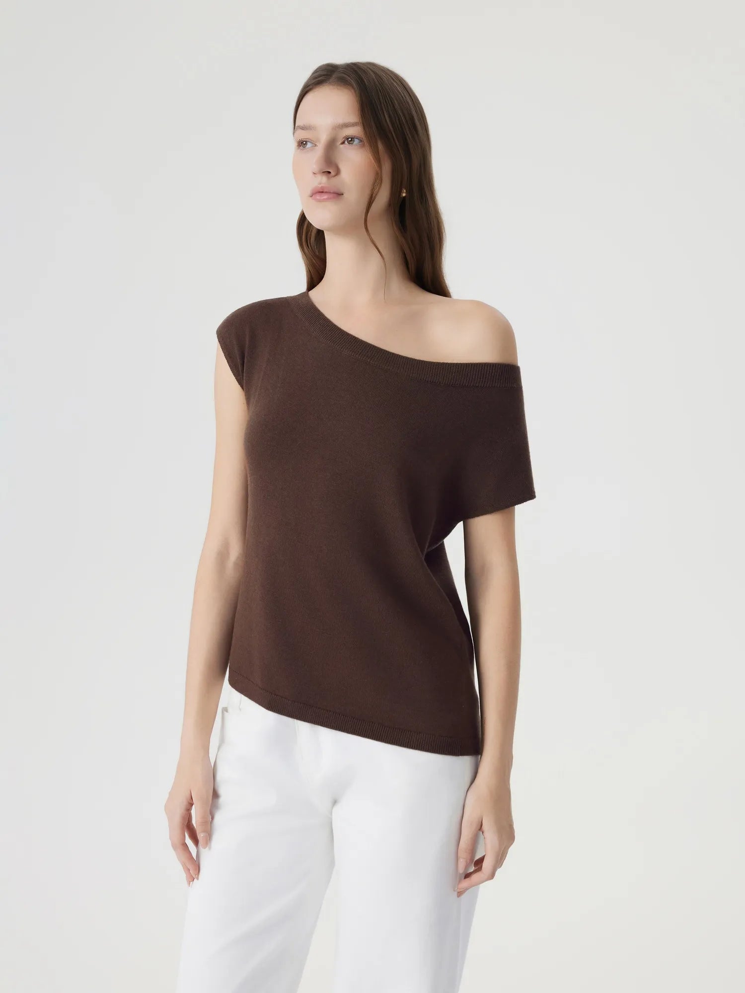 Blend Off The Shoulder Tops Silk Cashmere-SUUKSESS-SUUKSESS