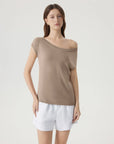 Blend Off The Shoulder Tops Silk Cashmere-SUUKSESS-SUUKSESS