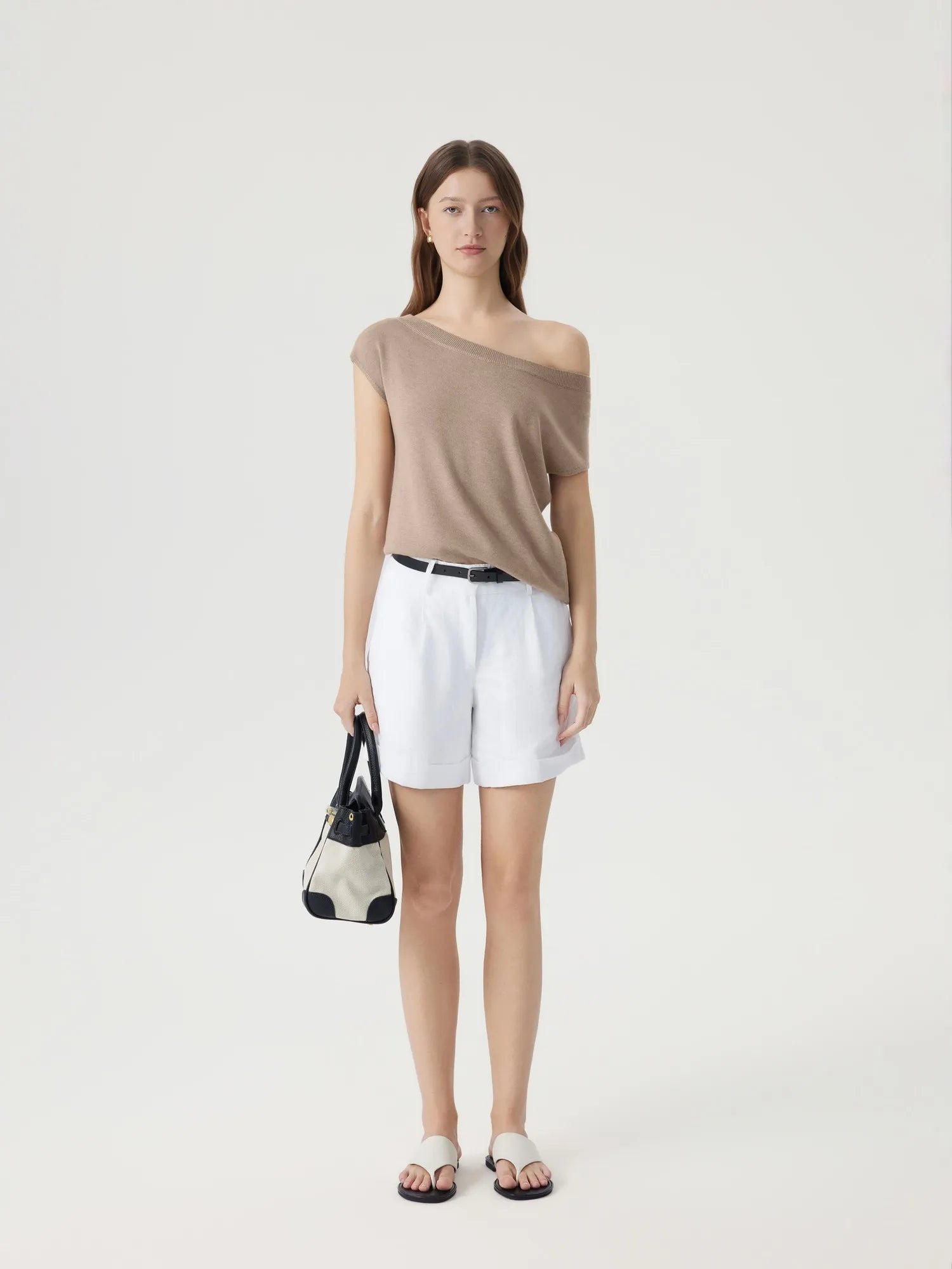 Blend Off The Shoulder Tops Silk Cashmere-SUUKSESS-SUUKSESS